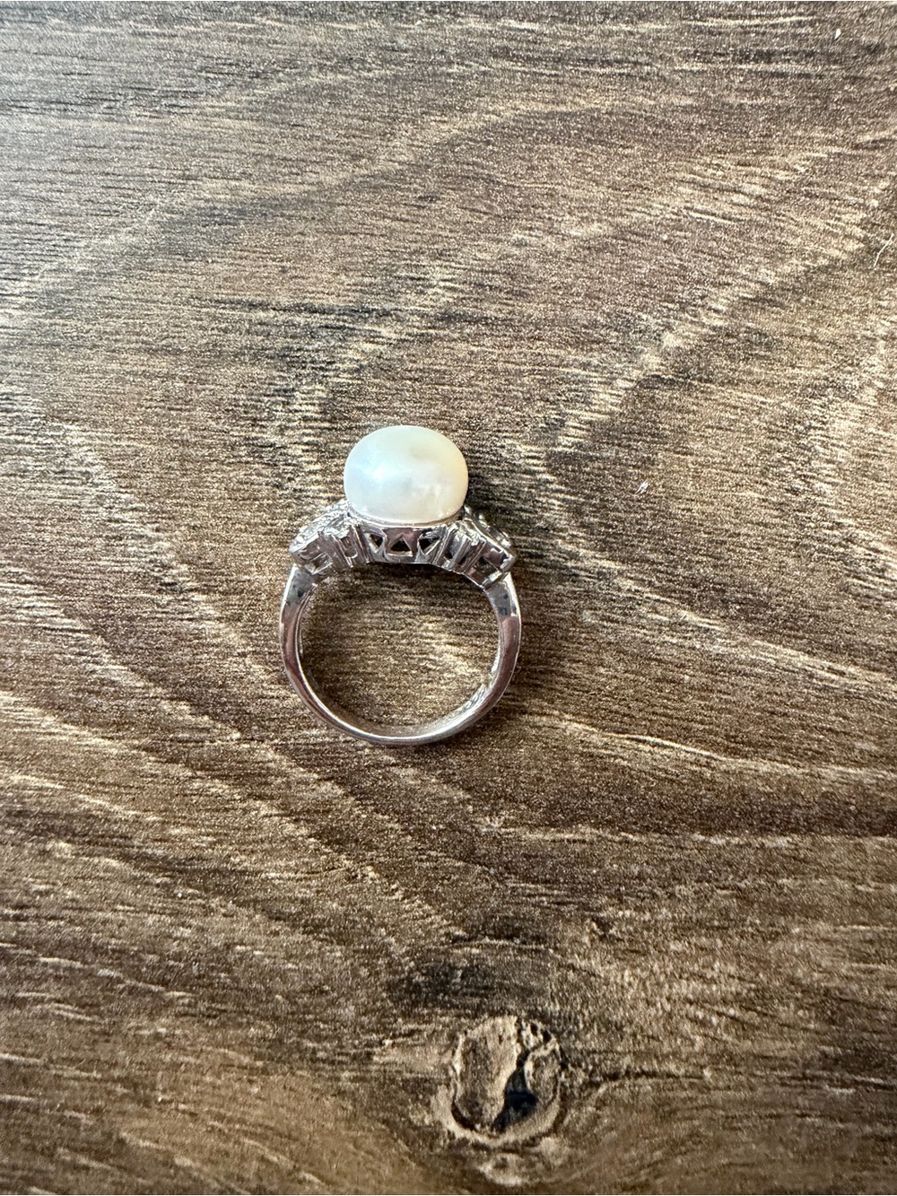 925 Sterling Silver White Cabochon Statement Ring Size 7 | UK Designer Style